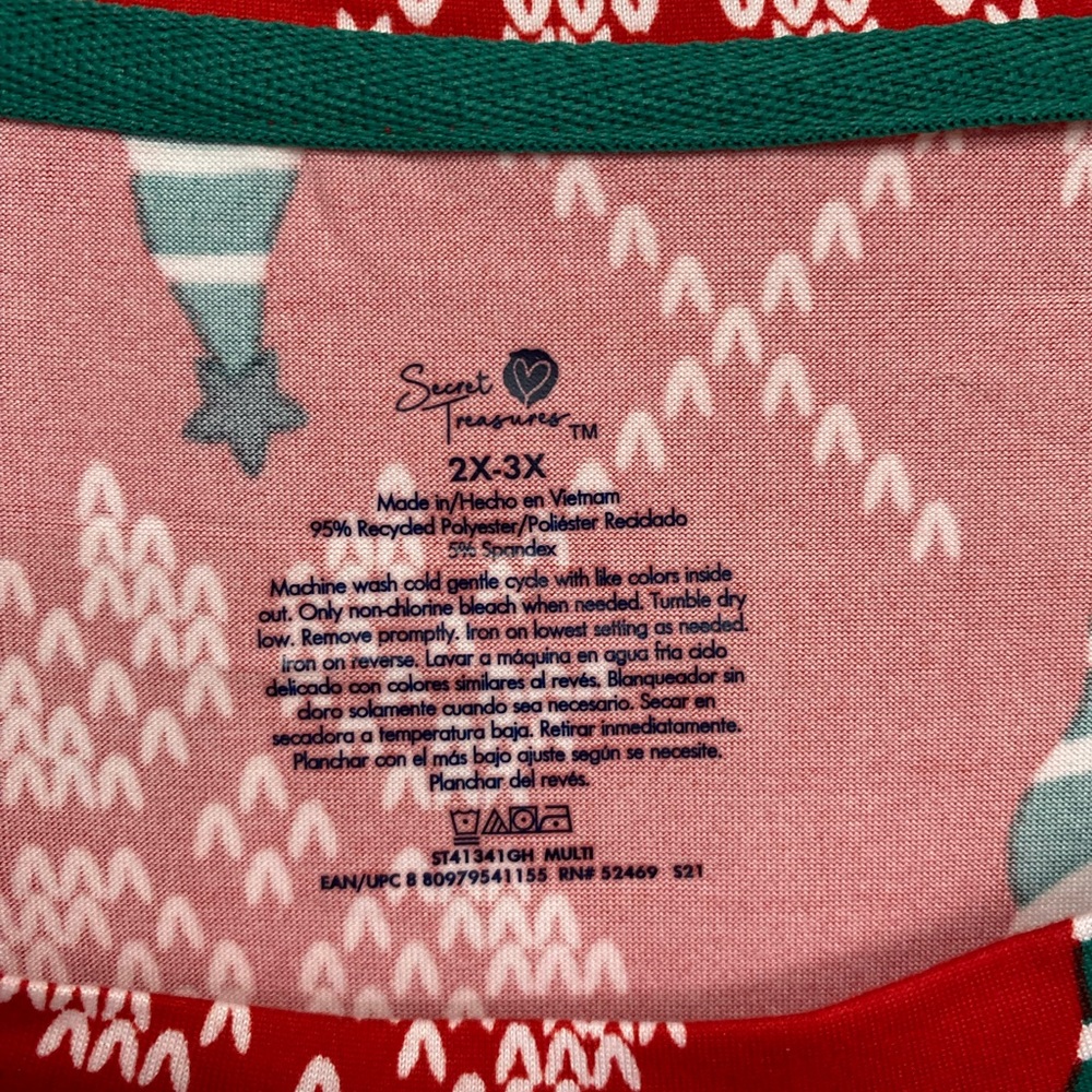 5 Pack Gnome Holiday Christmas Sleep Shirt Gown with pockets- Size 2X / 3X NWT - Picture 4 of 10
